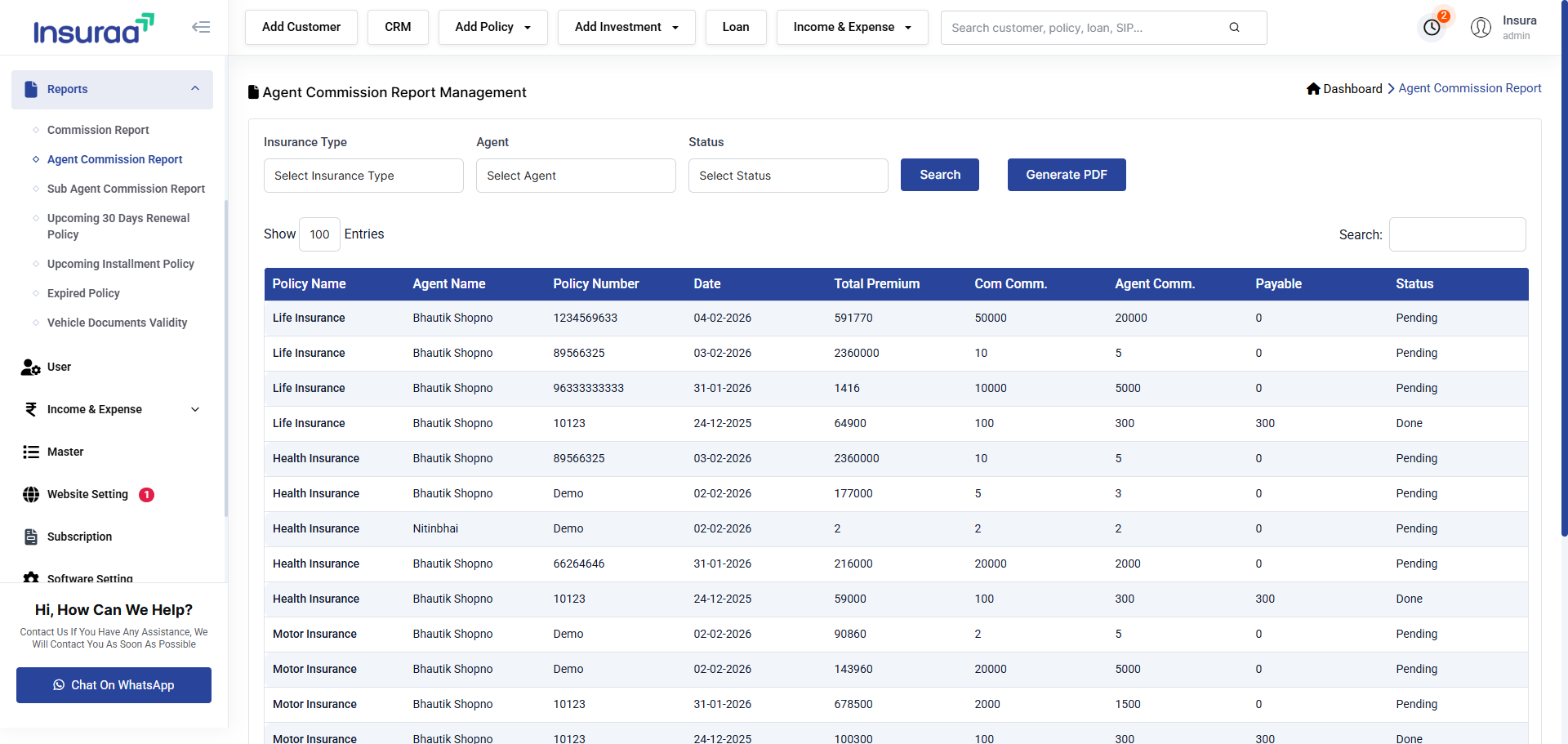 Insurance Management Software in India | Insurance CRM, Policy, Renewal ...